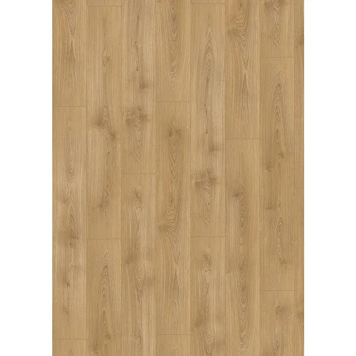 Egger Laminat NatureSense - Nord Eiche hellbraun, Landhausdiele, 1.292 x 193 x 8 mm - Detailaufnahme eines Laminatbodens in hellem Holzdesign, ideal für moderne Innenräume. Die Holzstruktur verleiht Wärme und Eleganz.
