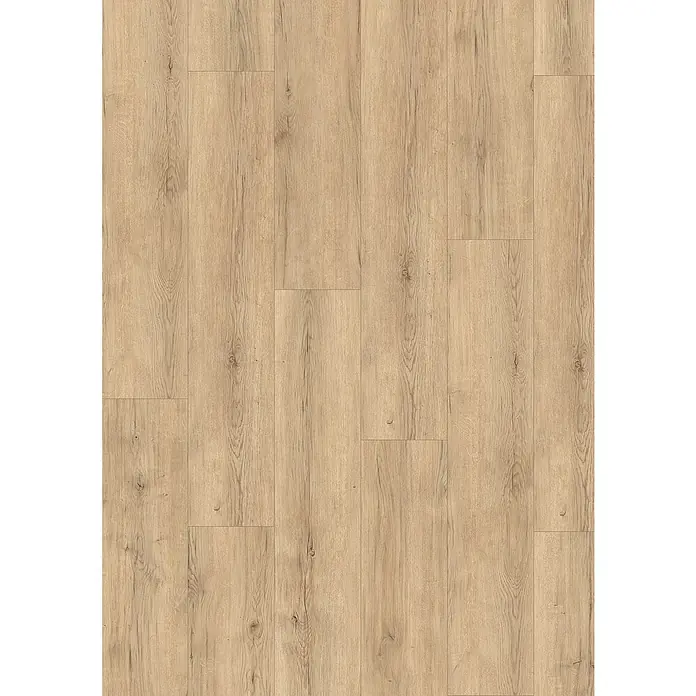 Egger Laminat NatureSense - Carlin Eiche sand, Landhausdiele, 1.292 x 246 x 8 mm - Helle Holzbodenstruktur mit feinen Maserungen, ideal für modernes Design. Robust und langlebig, schafft eine warme und einladende Atmosphäre.