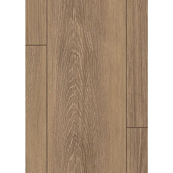 Egger Laminat NatureSense - Newport Eiche braun, Landhausdiele, 1.292 x 193 x 8 mm - Bild einer Holzfußbodenoberfläche mit warmer, brauner Farbe und einer ausgeprägten Holzmaserung.