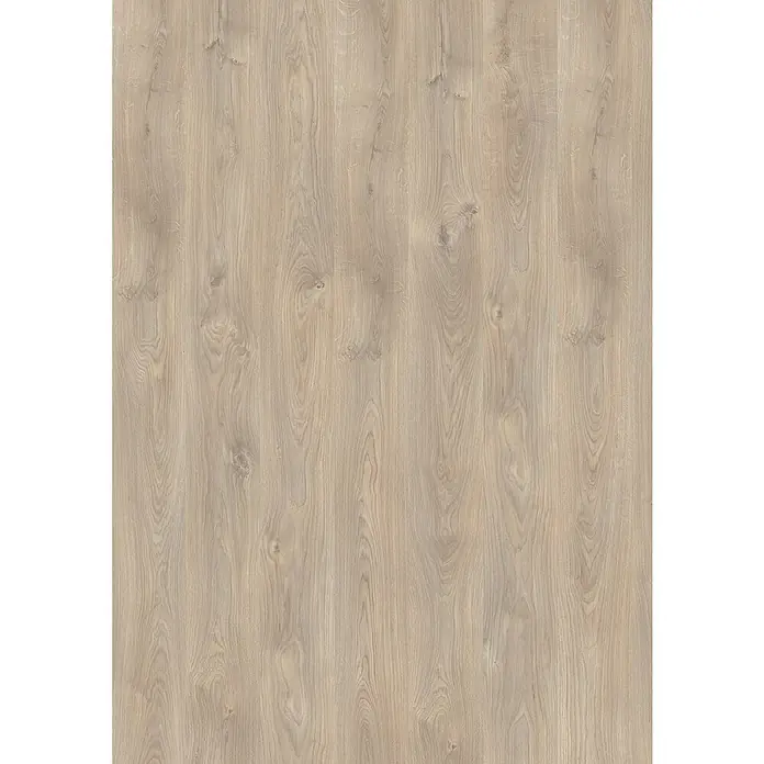 Egger Laminat NatureSense - Belfort Eiche silber, Landhausdiele, 1.292 x 193 x 7 mm - Helles, detailreiches Bild eines Bodenbelags in Holzoptik mit sichtbaren Maserungen und Astlöchern.