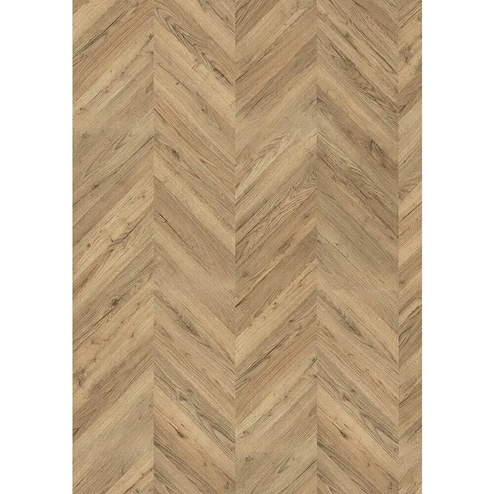 Egger Laminat NatureSense - Rillington Eiche dunkel, Fischgrät, 1.292 x 327 x 8 mm - Fischgrätenmuster aus hellem Holz für Bodenbeläge. Strapazierfähiges und stilvolles Parkett für ein elegantes Interieur.