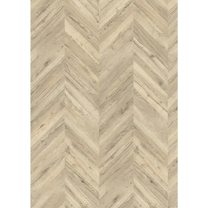 Egger Laminat NatureSense - Rillington Eiche hell, Fischgrät, 1.292 x 327 x 8 mm - Helles Fischgrätparkett aus Holz.