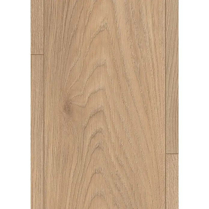 Egger Laminat NatureSense - Conway Eiche natur, Landhausdiele, 1.292 x 246 x 8 mm - Nahaufnahme von hellem Eichenparkett, das die natürliche Maserung und warme Farbgebung des Holzes hervorhebt, ideal für moderne Innenräume.