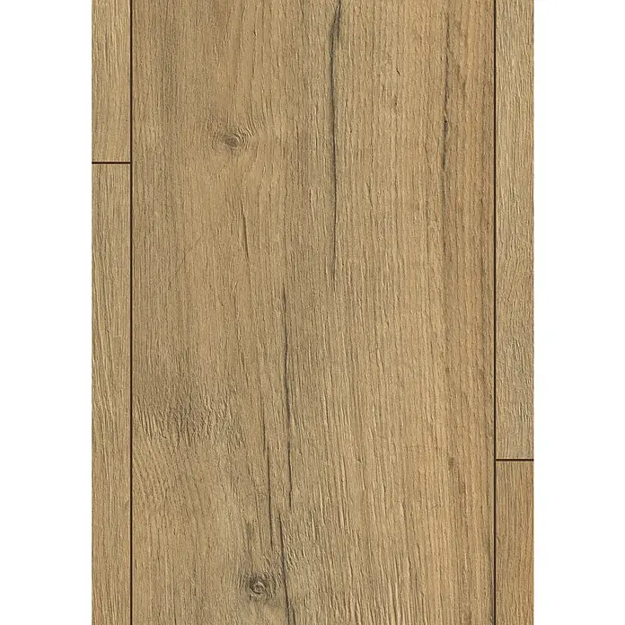Egger Laminatmuster NatureSense - 297 x 246 x 8 mm, Landhausdiele, Loja Eiche braun - Ansicht einer Parkettoberfläche mit warmen, natürlichen Farbtönen und einer ausgeprägten Maserung, die eine elegante, rustikale Ästhetik bietet.