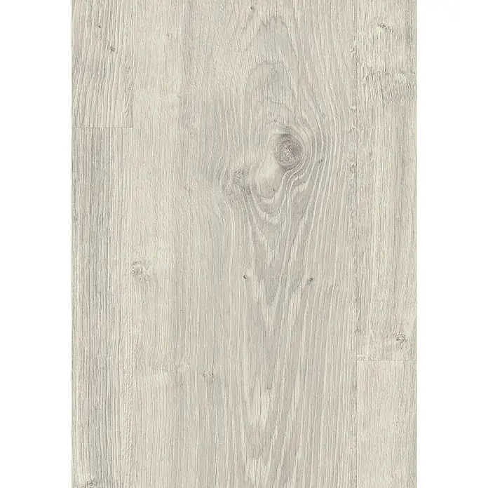 Egger Laminat NatureSense - Zermatt Eiche hell, Landhausdiele, 1.292 x 193 x 7 mm - Helle Holzbodenstruktur mit subtilen Maserungen und einem markanten Astloch, ideal für moderne Innenräume und natürliche Akzente.