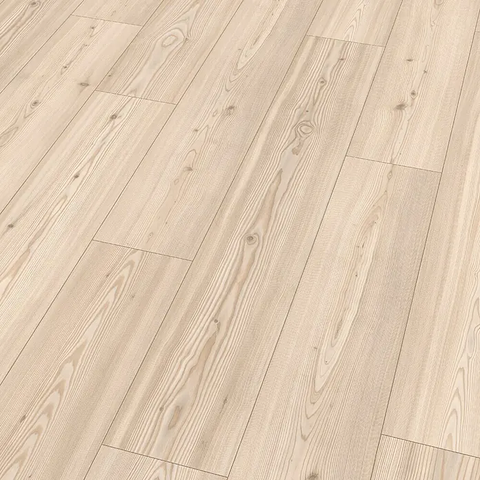 Egger Laminat NatureSense - Alexandria Pinie, Landhausdiele, 1.292 x 193 x 7 mm - Hell geölter Holzboden mit Maserung. Die Oberfläche des Holzbodens ist sehr hell und natürlich mit einer leichten Maserung.