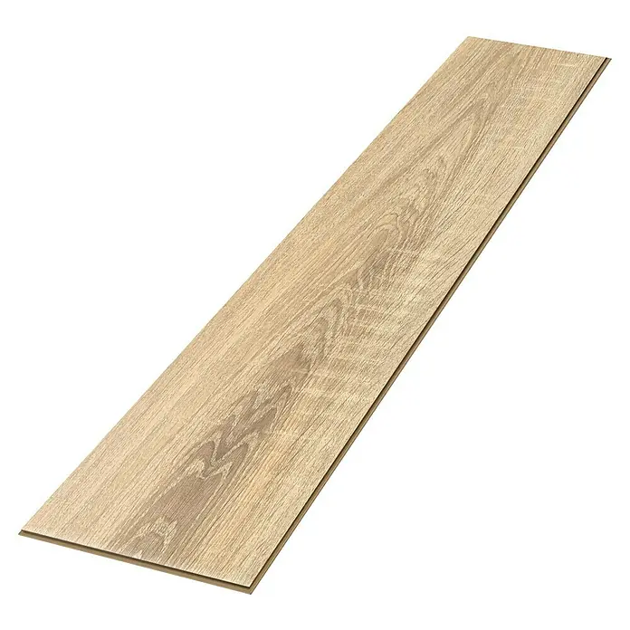 Egger Laminat NatureSense - Bardolino Eiche, Landhausdiele, 1.292 x 193 x 8 mm - Nahaufnahme einer einzelnen Diele Laminatboden, die die natürliche Holzmaserung und die helle Farbe hervorhebt. Ideal für moderne Innenräume.