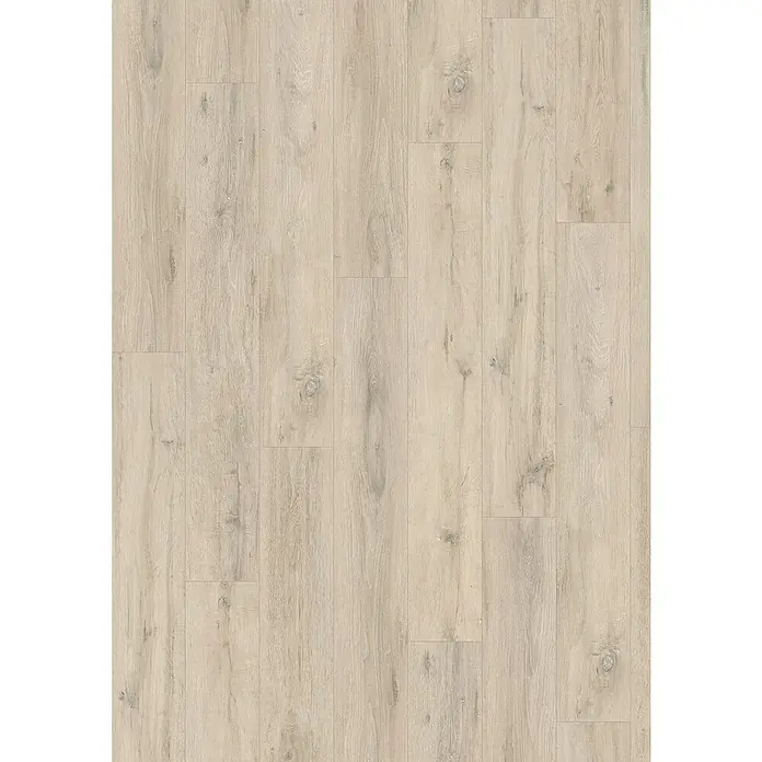 Egger Laminat NatureSense - Kreideeiche, Landhausdiele, 1.292 x 193 x 7 mm - Helle Holzboden-Textur mit sanften Maserungen und Astlöchern für eine natürliche und warme Optik. Ideal für moderne und klassische Innenräume.