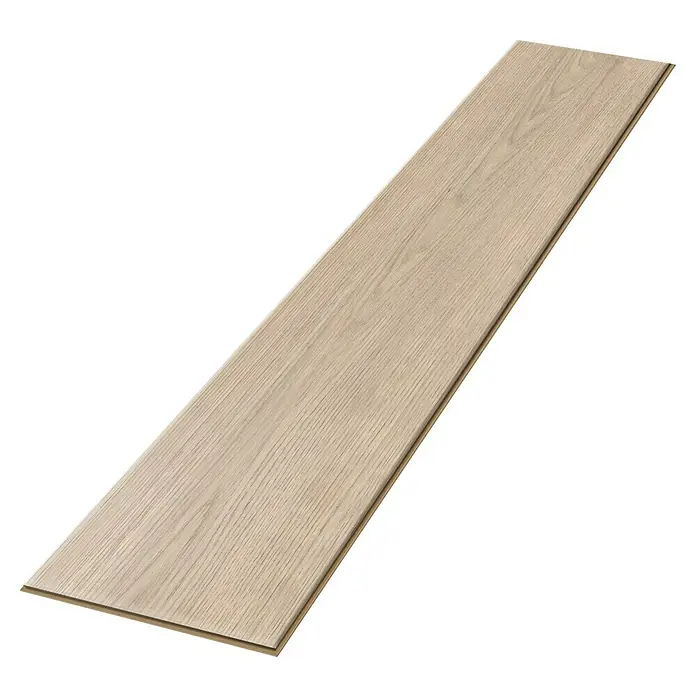 Egger Laminat NatureSense - Berdal Eiche hell, Landhausdiele, 1.292 x 193 x 7 mm - Nahaufnahme eines einzelnen Laminatdielen mit hellem Holzmaserungsmuster, ideal für Bodenbeläge in Innenräumen und Renovierungsprojekte.