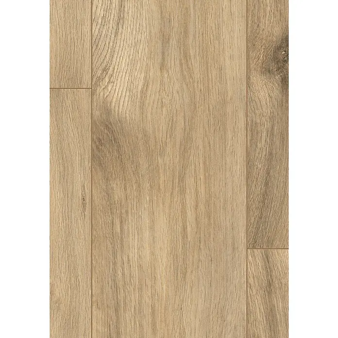 Egger Laminat NatureSense - Achensee Eiche, Landhausdiele, 1.292 x 193 x 7 mm - Nahaufnahme von hellbraunem Laminatboden mit Maserung und Textur, ideal für moderne und natürliche Innenräume.