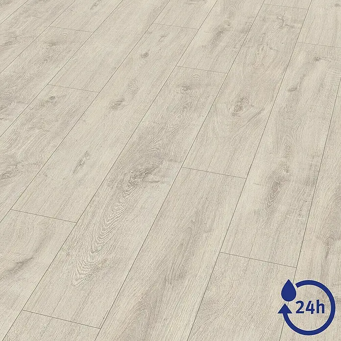 Egger Laminat NatureSense Aqua - Eiche Sedan, Landhausdiele, 1.292 x 193 x 10 mm - Ein helles Laminat mit einer feinen Holzstruktur sorgt für eine moderne und wasserfeste Bodenfläche.
