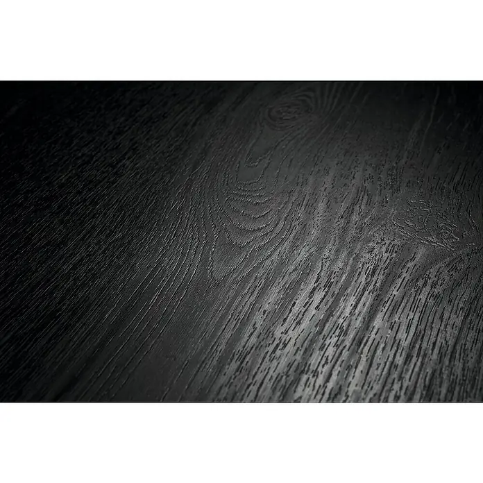 Egger Laminat NatureSense Aqua - Olchon Eiche sandbeige, Landhausdiele, 1.292 x 193 x 8 mm - Nahaufnahme einer dunklen Holzoberfläche mit deutlicher Maserung, die eine edle und robuste Ausstrahlung vermittelt. Perfekt für moderne Designs.