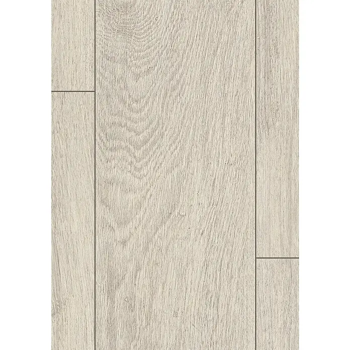Egger Laminat NatureSense Aqua - Eiche Sedan, Landhausdiele, 1.292 x 193 x 10 mm - Nahaufnahme eines Laminatbodens mit hellem Holzdekor und deutlichen Maserungen, der eine warme und einladende Atmosphäre erzeugt.