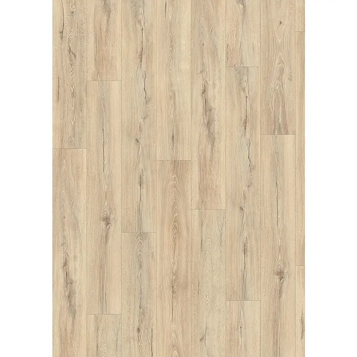 Egger Laminat NatureSense Aqua - Melba Eiche beige, Landhausdiele, 1.292 x 193 x 8 mm - Helles Laminat in Holzoptik mit deutlichen Maserungen, ideal für eine warme und einladende Raumgestaltung. Sehr realistisch wirkende Holzstruktur.
