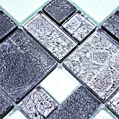 Mosaikfliese Crystal Mix XCM 8BS48 (30 x 30 cm, Schwarz/Silber, Glänzend)