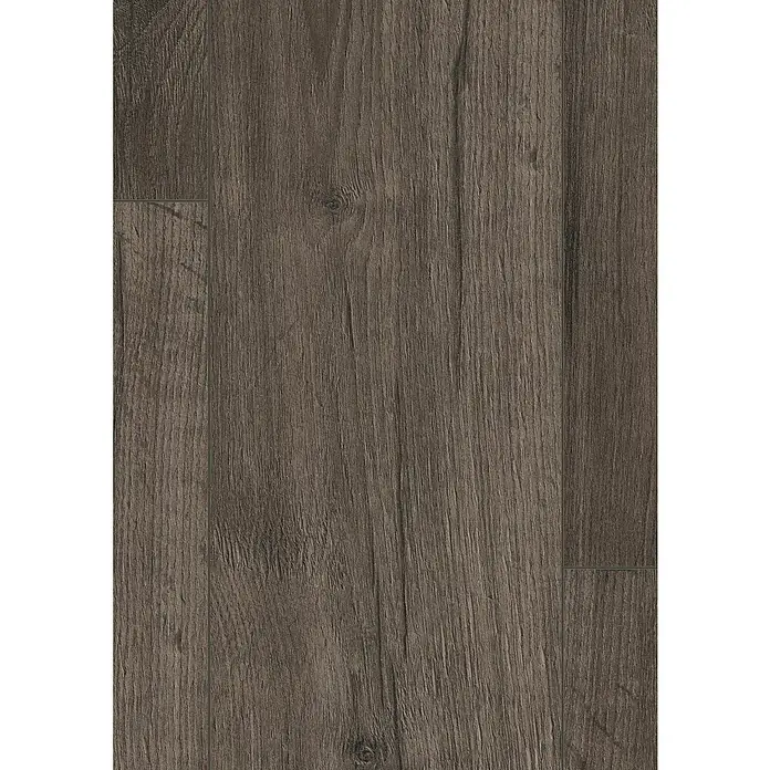 Egger Laminat NatureSense Aqua - Loja Eiche grau, Landhausdiele, 1.292 x 193 x 8 mm - Nahaufnahme von dunklem Holzdielenboden, der die natürliche Maserung und Textur des Holzes hervorhebt. Ideal für moderne und rustikale Innenräume.