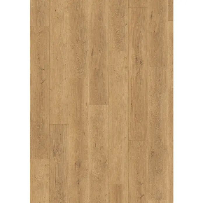 Egger Laminat NatureSense Aqua - Pinot Eiche honig, Landhausdiele, 1.292 x 193 x 10 mm - Nahaufnahme eines Laminatbodens mit Holzmaserung in warmen Farbtönen, ideal für ein gemütliches und stilvolles Interieur.