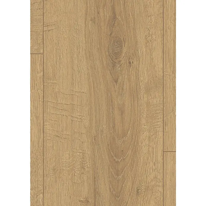 Egger Laminatmuster NatureSense Aqua - 297 x 246 x 8 mm, Landhausdiele, Sherman Eiche honig - Nahaufnahme von Laminatboden in warmen Holztönen, der eine natürliche und einladende Textur zeigt.