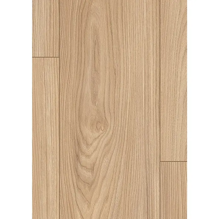 Egger Laminat NatureSense Aqua - Sheffield Akazie natur, Landhausdiele, 1.292 x 193 x 8 mm - Nahaufnahme von hellem Eichenparkett, das die natürliche Maserung und die warmen Farbtöne des Holzes hervorhebt.