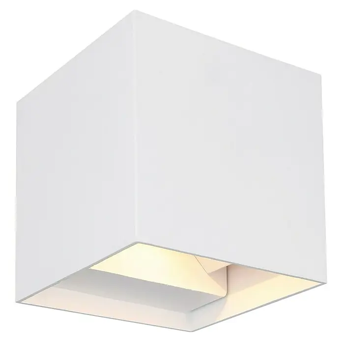 Globo LED-Außenwandleuchte Veronika - 3 W, 10 x 10 x 10 cm, Weiß, IP54 - Modernes, weißes Wandlicht mit einem subtilen, warmen Lichtschein. Es sorgt für eine angenehme Atmosphäre im Raum und ist ein echter Hingucker.