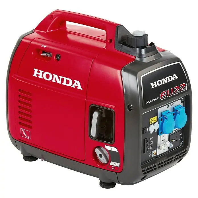 Honda Stromerzeuger EU 22i - Tankvolumen: 3,6 l - Honda EU22i Inverter-Generator, rot und schwarz. Kompakter, leistungsstarker Stromerzeuger für vielfältige Anwendungen mit zuverlässiger Honda-Qualität.