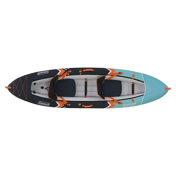 Sevylor Kajak Colorado Kit - L x B: 342 x 96 cm, Nutzlast: 180 kg, Geeignet für: 2 Personen - Das Coleman Colorado Kajak für 2 Personen ist robust, mit verstellbaren Sitzen und einfacher Bedienung, ideal für Paddelausflüge auf Seen und Flüssen.