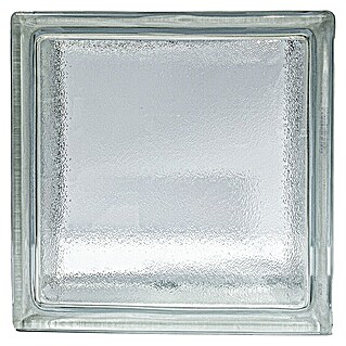 Bloque de vidrio satinado (Transparente, Decorativo, 8 x 19 x 19 cm, Satinado)