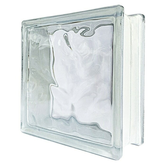 Bloque de vidrio ondulado (Transparente, Decorativo, 8 x 19 x 19 cm, Cuadrado) | BAUHAUS