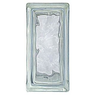 Bloque de vidrio ondulado (Transparente, Decorativo, 8 x 9 x 19 cm, Rectangular)