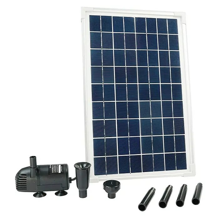 Ubbink Solar-Wasserspielpumpe Solarmax 600 - 6 W, Fördermenge pro Std.: 610 l - Solarbetriebene Teichpumpe mit verschiedenen Düsenaufsätzen für den Gartenteich. Umweltfreundliche und einfache Installation.