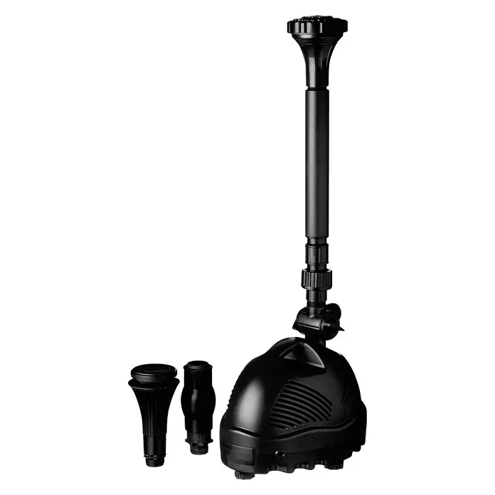 Ubbink Wasserspielpumpe Elimax 9000 - 215 W, Max. Förderhöhe: 520 cm - Schwarze Teichpumpe mit verschiedenen Aufsätzen für Springbrunnen für den Gartenteich.