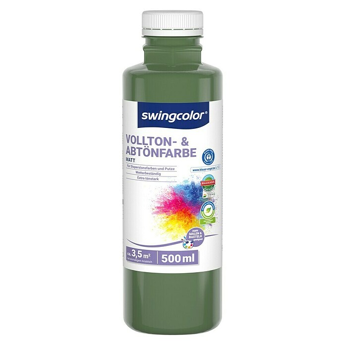 swingcolor Vollton- & Abtönfarbe (Waldgrün, Matt, 500 ml, Konservierungsmittelfrei) | BAUHAUS