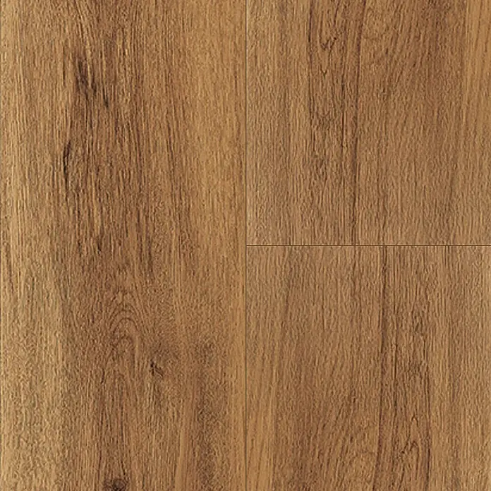Vinylboden Silent - Jersey Eiche, Landhausdiele, 1.220 x 229 x 5,3 mm - Nahaufnahme von Parkettboden in warmen Brauntönen, der eine natürliche Holzmaserung und eine glatte Oberfläche zeigt.