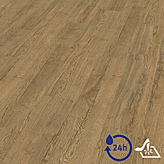 Egger Laminatmuster Aquadura (297 x 193 x 7,5 mm, Landhausdiele, Elva Eiche braun)