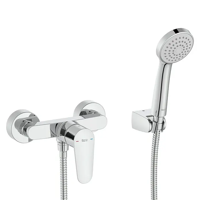 Roca Mitos Plus Grifo de ducha - Cromo, Brillante, Chorro normal - El conjunto de ducha termostático Roca Even-T agrega un toque de elegancia a cualquier baño. Fabricación de alta calidad y diseño moderno.