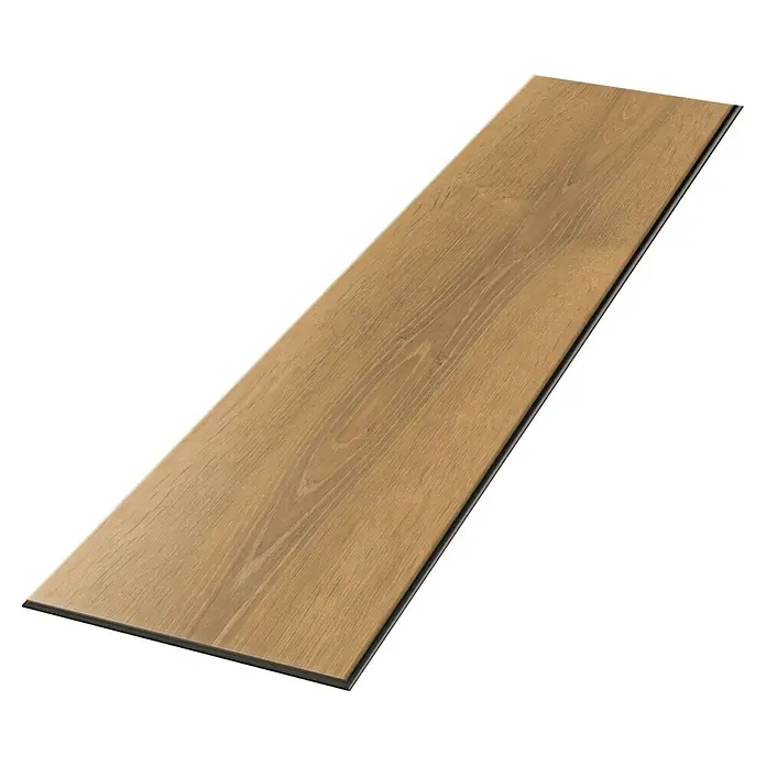 Egger Laminat Aquadura+ - Waltham Eiche natur, Landhausdiele, 1.292 x 246 x 7,5 mm - Ein einzelnes Laminatbrett in einem warmen Farbton mit einer realistischen Holzmaserung, ideal für moderne Inneneinrichtungen.