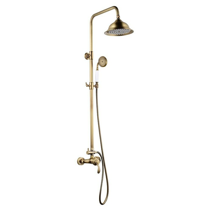 Rousseau Sistema de ducha Byron (Grifo monomando, Distancia entre orificios: 15 cm, Número de tipos de chorro: 1 ud., Bronce antiguo) | BAUHAUS