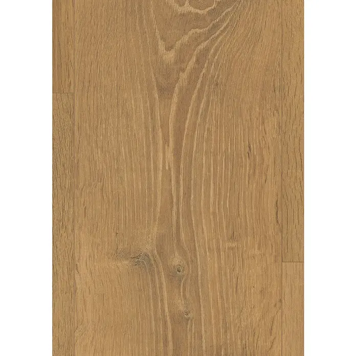 Egger Laminat Aquadura+ - Waltham Eiche natur, Landhausdiele, 1.292 x 246 x 7,5 mm - Nahaufnahme von Laminatboden in warmen Holztönen, der eine natürliche Holzmaserung und einen rustikalen Charme zeigt.
