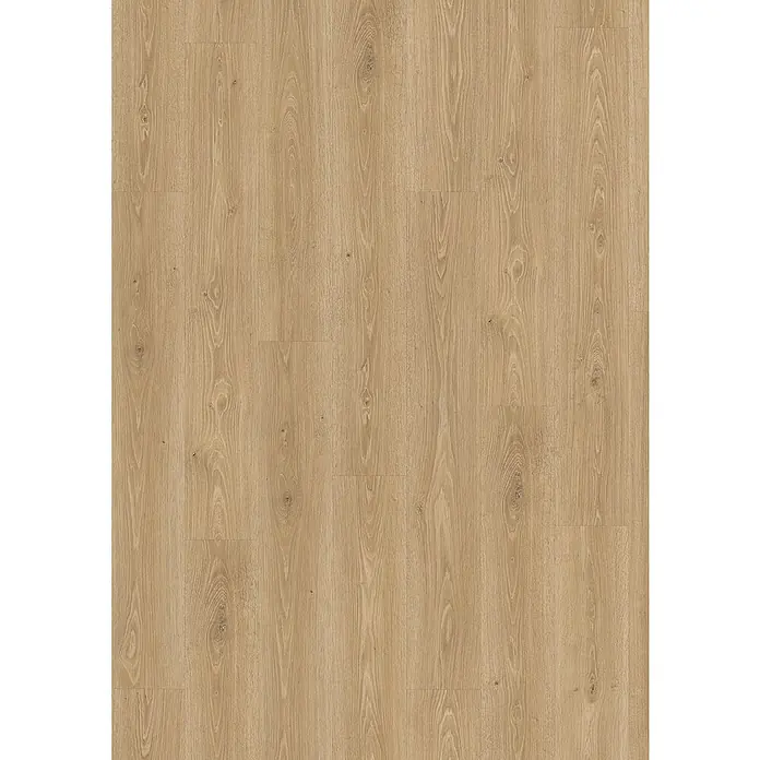 Egger Laminat Aquadura+ - Camden Eiche natur, Landhausdiele, 1.292 x 193 x 7,5 mm - Nahaufnahme eines hellbraunen Laminatbodens mit natürlicher Holzstruktur, ideal für moderne Wohnräume.