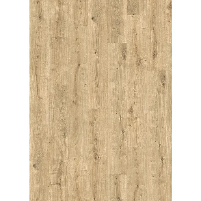 Egger Laminat Aquadura+ - Westport Eiche hell, Landhausdiele, 1.292 x 193 x 7,5 mm - Helles Laminat mit einer realistischen Holzmaserung und astigen Details, perfekt für einen natürlichen Look im Innenbereich.