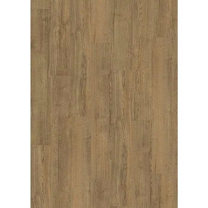 Egger Laminat Aquadura+ - Elva Eiche braun, Landhausdiele, 1.292 x 193 x 7,5 mm - Detailaufnahme von Laminatboden in warmen Brauntönen mit natürlicher Holzmaserung. Robust und stilvoll für jeden Raum.
