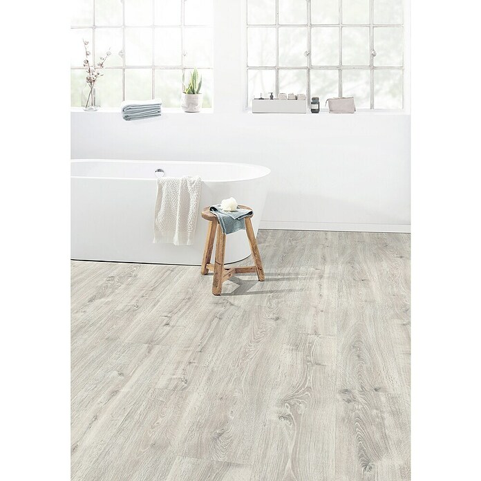 Egger Laminat Aquadura+ Waltham Eiche weiss (Waltham Eiche weiss, Landhausdiele, 1 292 x 246 x 7,5 mm) | BAUHAUS