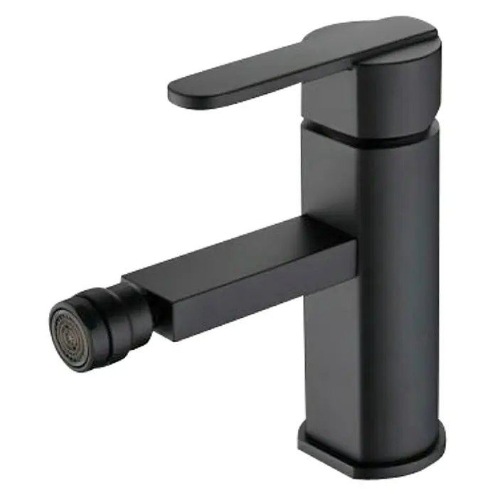 Imex Roma Grifo monomando de bidé - Nero - Grifo negro con un diseño lineal, ideal para baños modernos. Un detalle elegante para cualquier lavabo.