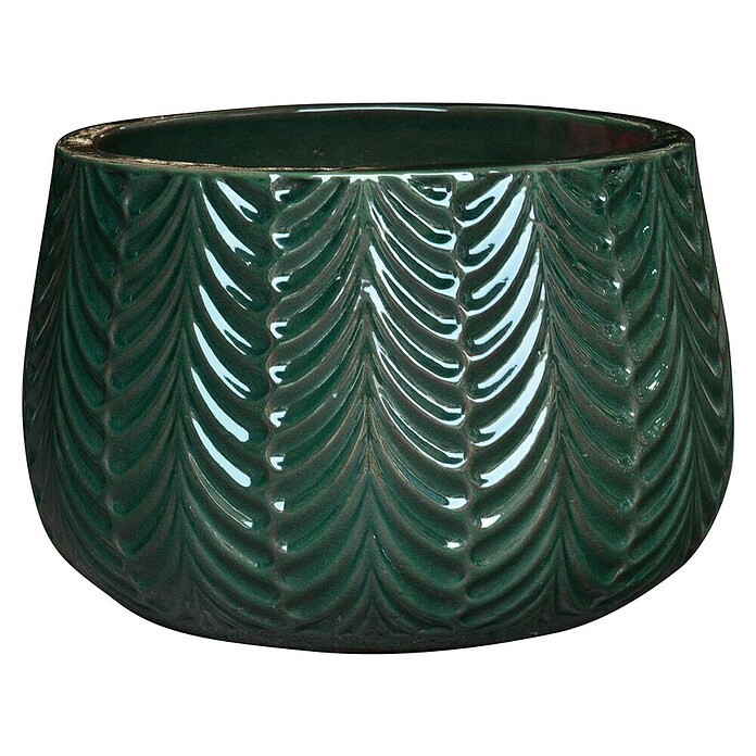 Okrasni lonec Flora  (Temno zelena, Ø x V: 29 x 18 cm) | 8454 - Light Pflanzgefäße | IAKB - Gefäße Outdoor | IAK - Gefässe,Deko outdoor, Zeitschriften | IA - Gartenhartware | I - Stadtgarten | BAUHAUS