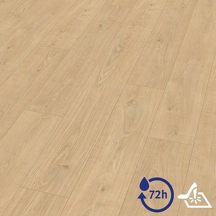 Egger Laminat Aquadura+ Berdal Eiche hellbraun (Berdal Eiche hellbraun, Landhausdiele, 1 292 x 193 x 7,5 mm) | BAUHAUS