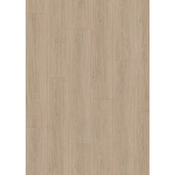 Egger Laminat Aquadura+ - Victoria Eiche hellbraun, Landhausdiele, 1.292 x 246 x 7,5 mm - Nahaufnahme von hellem Laminatboden mit Holzstruktur, ideal für moderne Innenräume. Das Laminat sorgt für eine warme und einladende Atmosphäre.