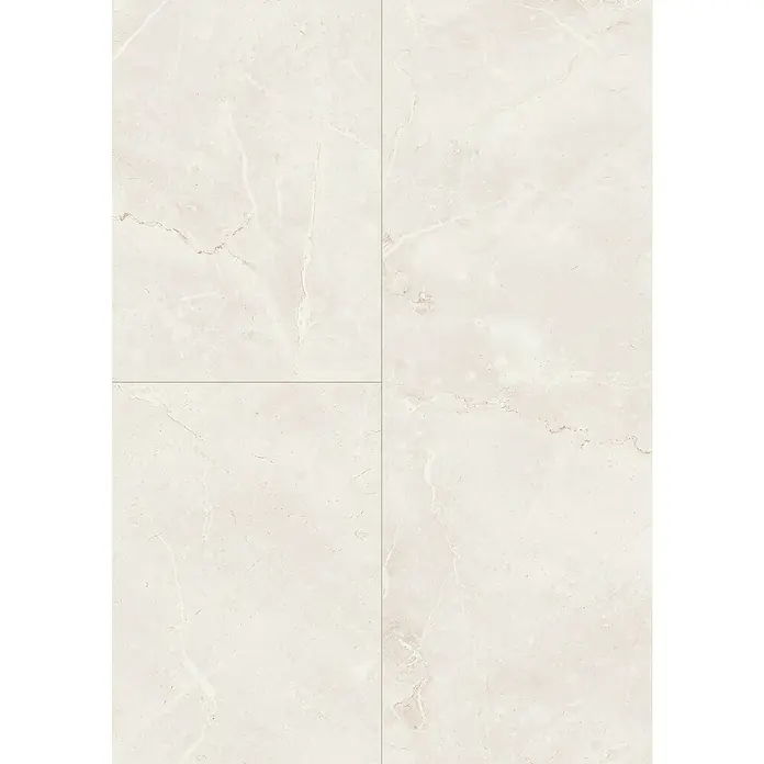 Egger Laminat Aquadura+ - Cremona Marmor, 1.292 x 327 x 7,5 mm - Nahaufnahme von beigen Marmorfliesen, die ein elegantes und hochwertiges Design für moderne Innenräume zeigen.