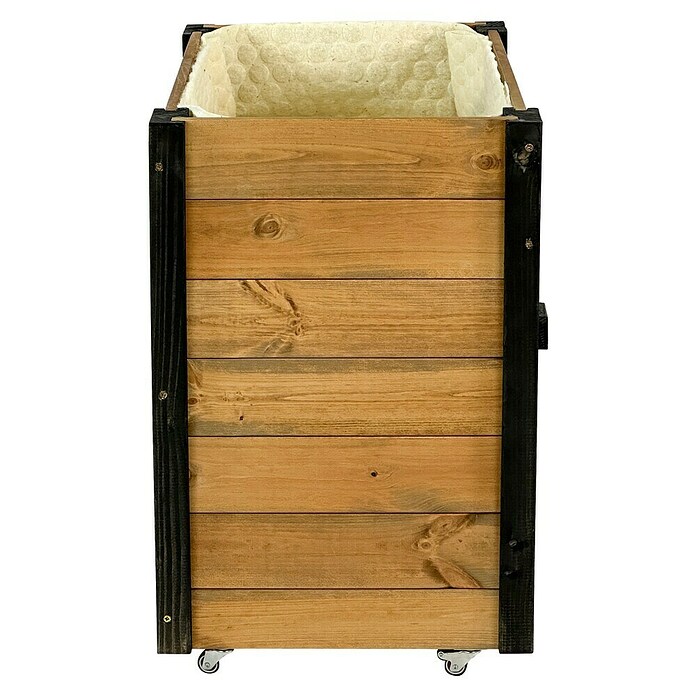 Dobar Hochbeet rollbarer Gartenschrank (60 x 39 x 62 cm, Holz, Braun/Schwarz) | BAUHAUS