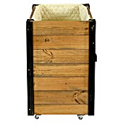 Dobar Hochbeet rollbarer Gartenschrank (60 x 39 x 62 cm, Holz, Braun/Schwarz) | BAUHAUS
