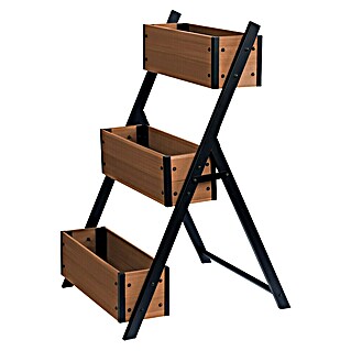 Dobar Pflanzkasten (91 x 50 x 60 cm, Verbundwerkstoff, Teak)